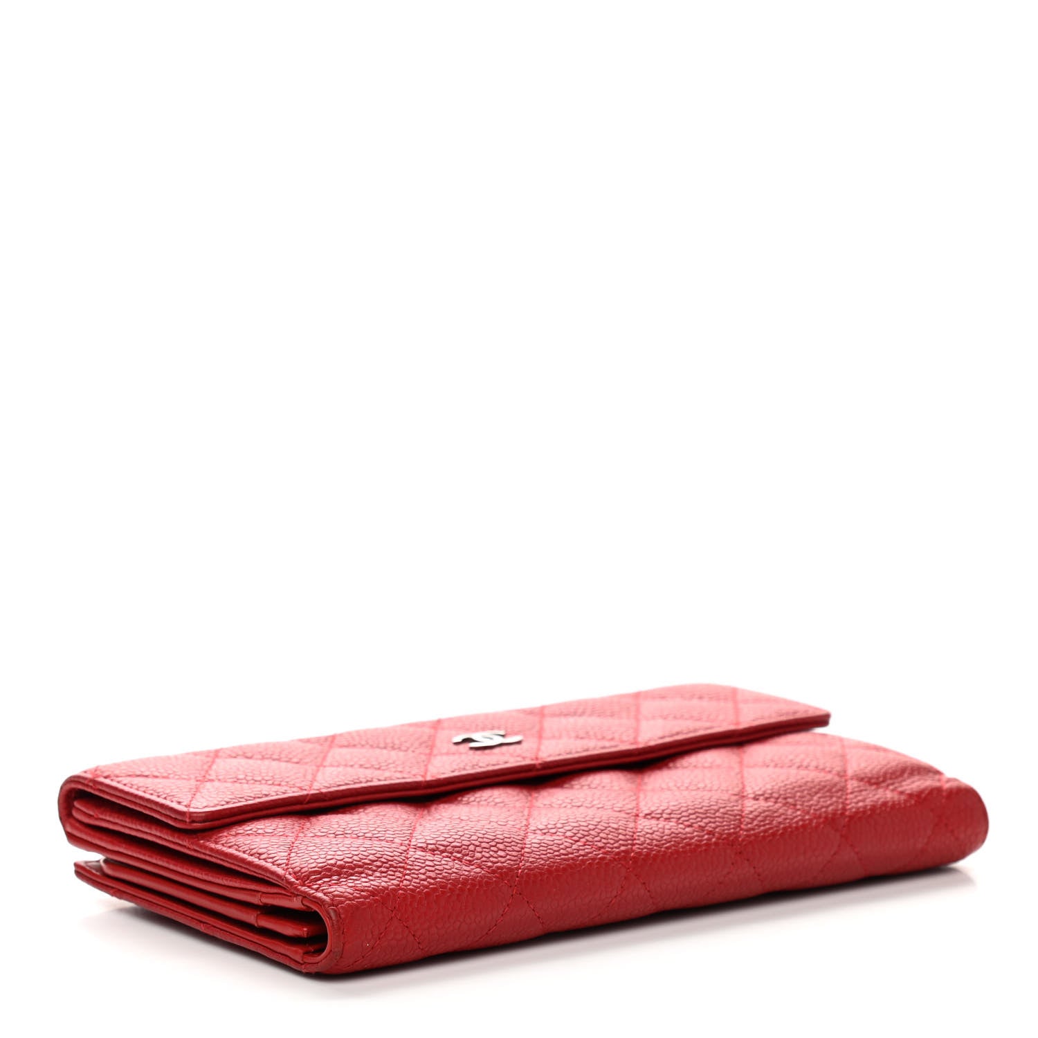 Chanel Caviar Quilted CC Long Double Wallet Red 4 of 14