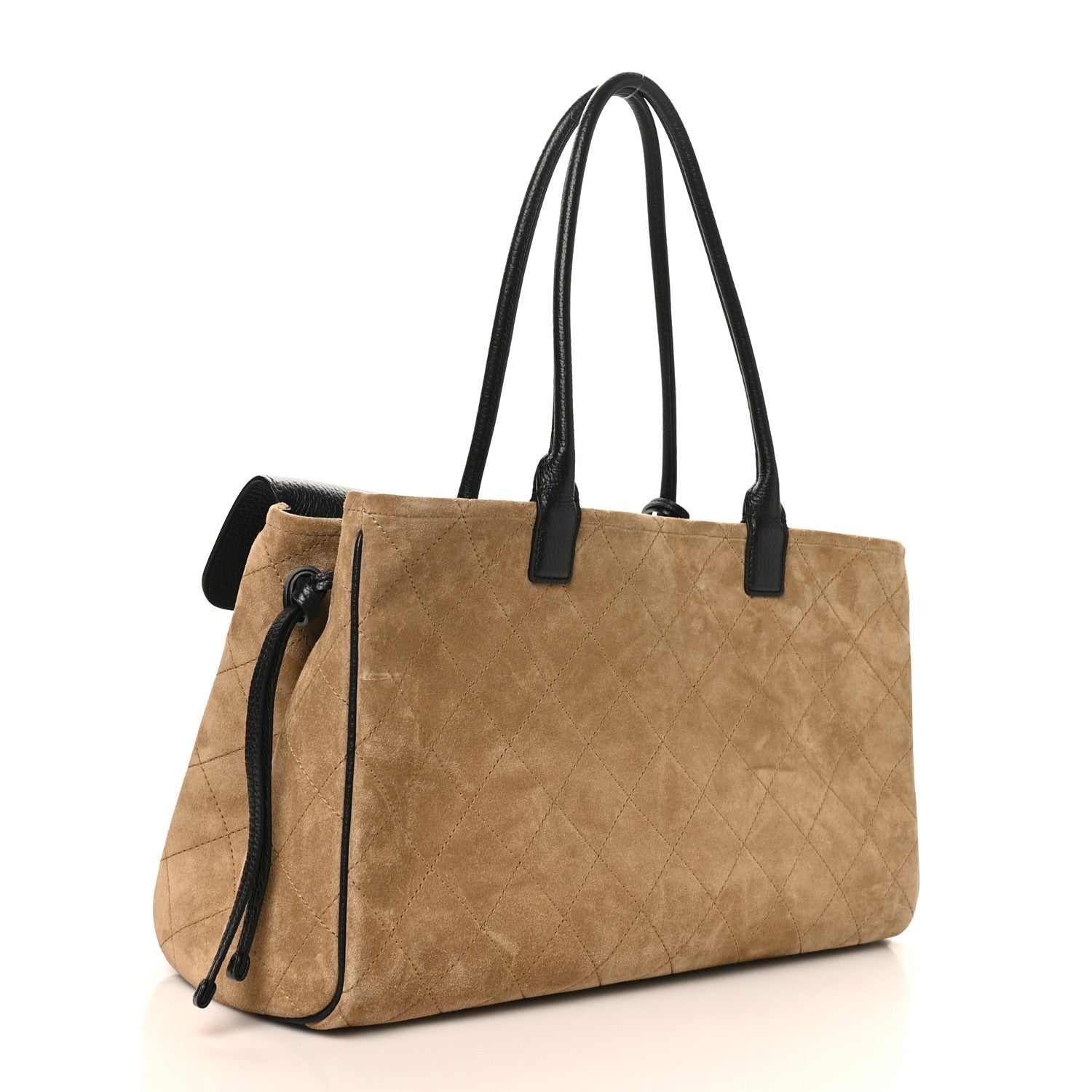 Chanel Grained Calfskin Suede Urban Essentials Shopping Bag Beige
