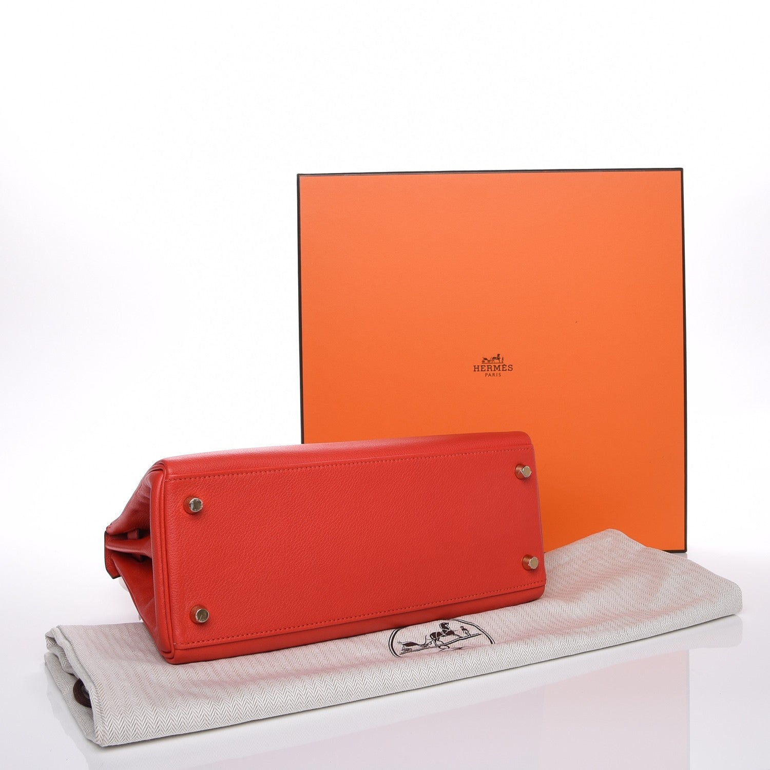 Hermes Evercolor Kelly Retourne 28 Rouge Tomate 27 of 28