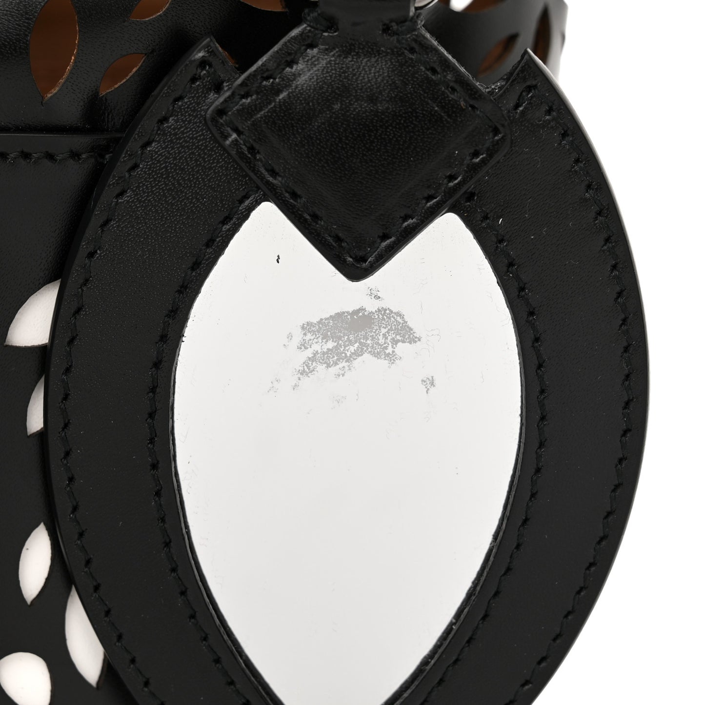 Calfskin Laser Cut Bucket Bag Black