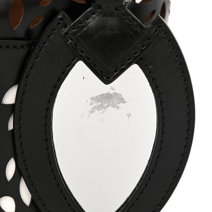 Alaia Calfskin Laser Cut Bucket Bag Black 10 of 11