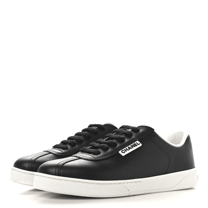 Chanel Calfskin CC Womens Sneakers 36.5 Black 4 of 9