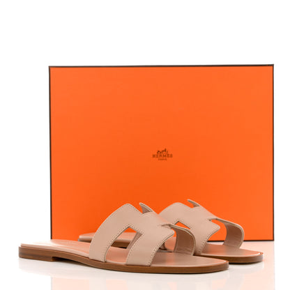 Hermes Box Calfskin Oran Sandals 39 Bois De Santal 9 of 9