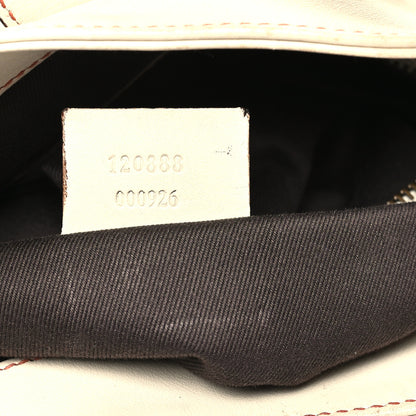 Gucci Calfskin Piston Lock Jackie O Hobo White 7 of 12