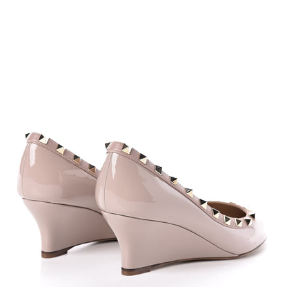Valentino Garavani Patent Rockstud 70mm Wedges 37.5 Poudre 5 of 9