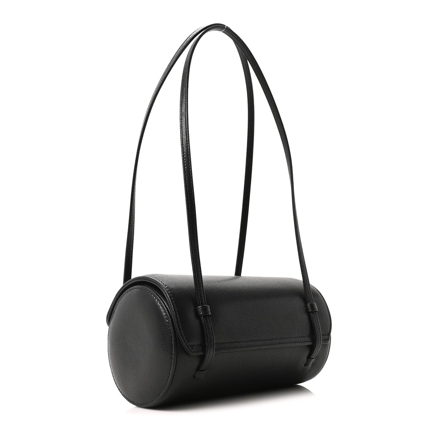 Shiny Caviar Preppy Coco Small Bowling Bag Black