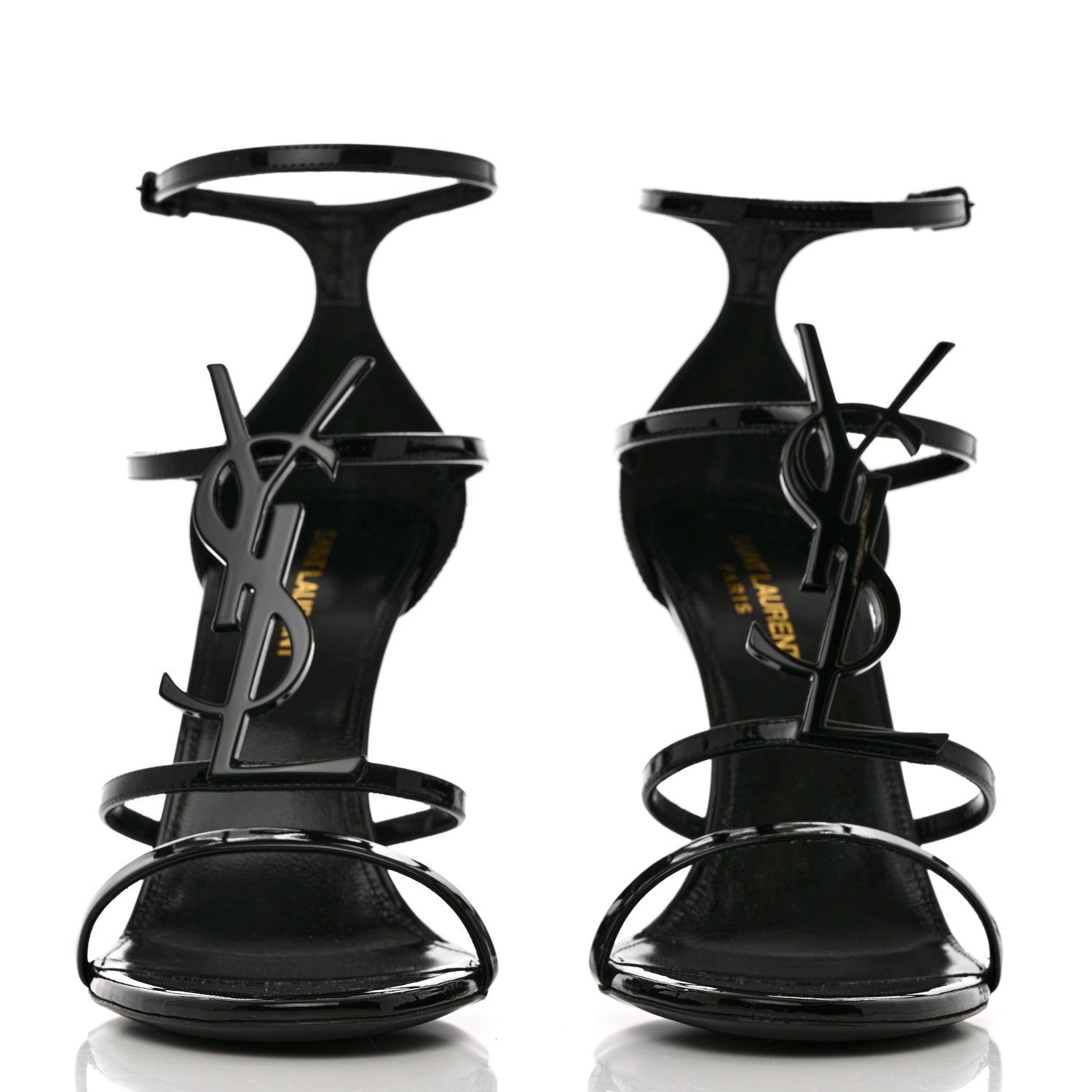 Saint Laurent Patent Cassandra 100 Sandals 38.5 Black 2 of 11