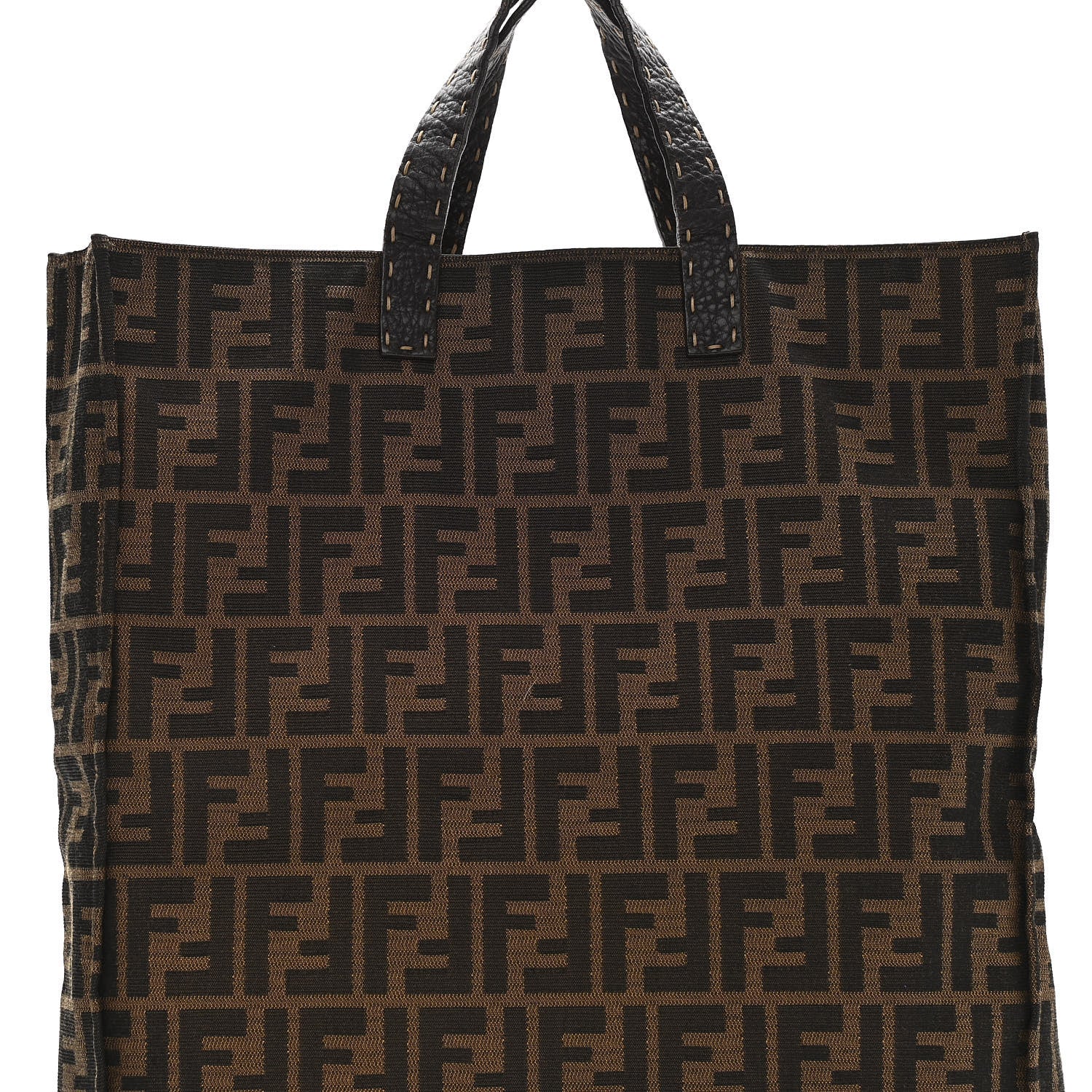 Fendi Zucca Cuoio Romano Selleria Special Shopping Tote Tobacco Moro 8 of 10