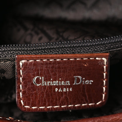 Christian Dior Calfskin Embroidered Romantic Flowers Saddle Bag Brown 6 of 11