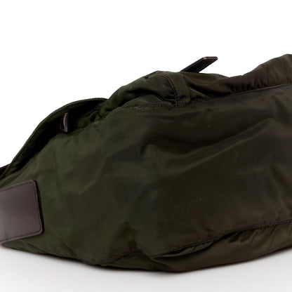 Prada Tessuto Nylon Saffiano Vela Messenger Bag Khaki 9 of 12
