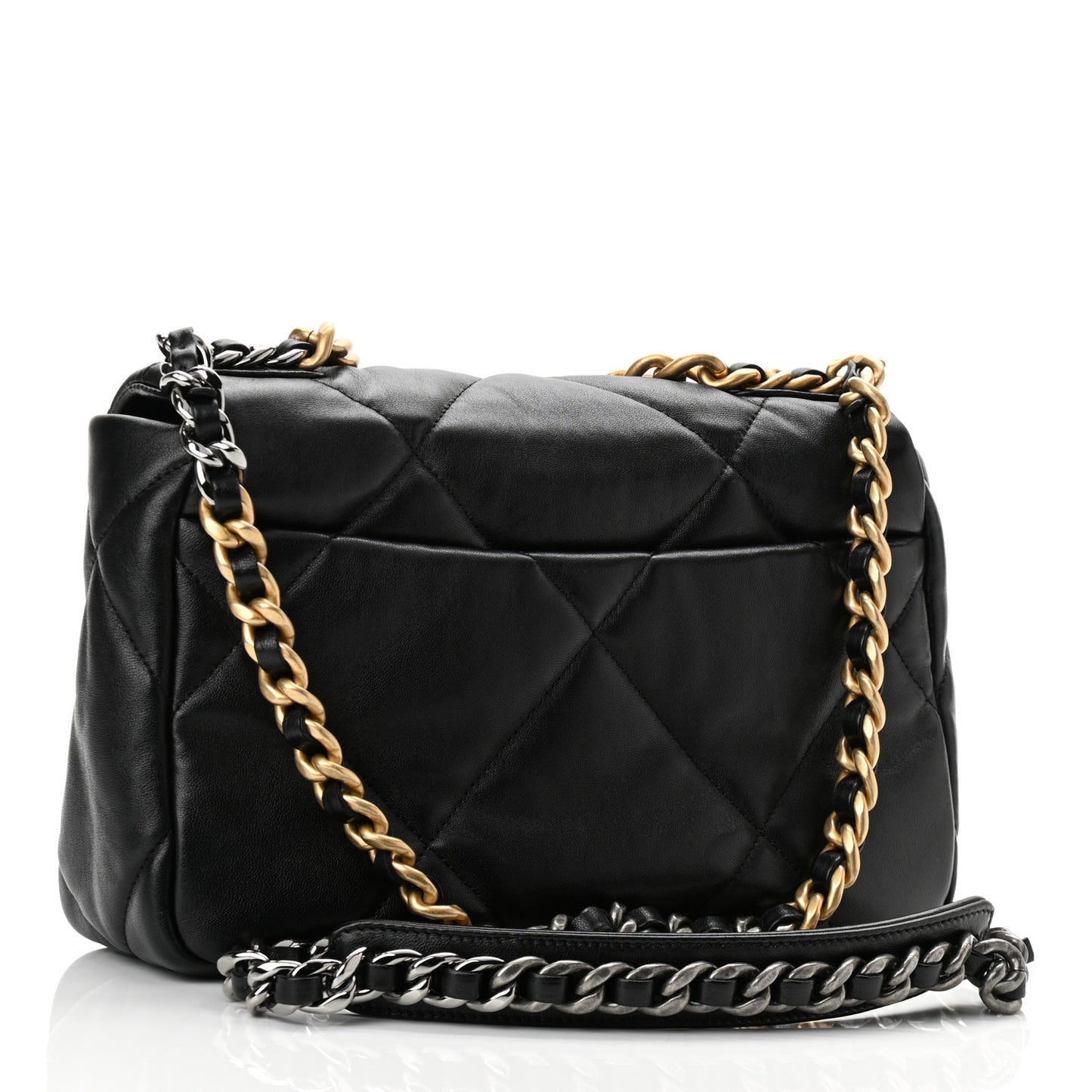 Goatskin Quilted Medium Chanel 19 Flap Black