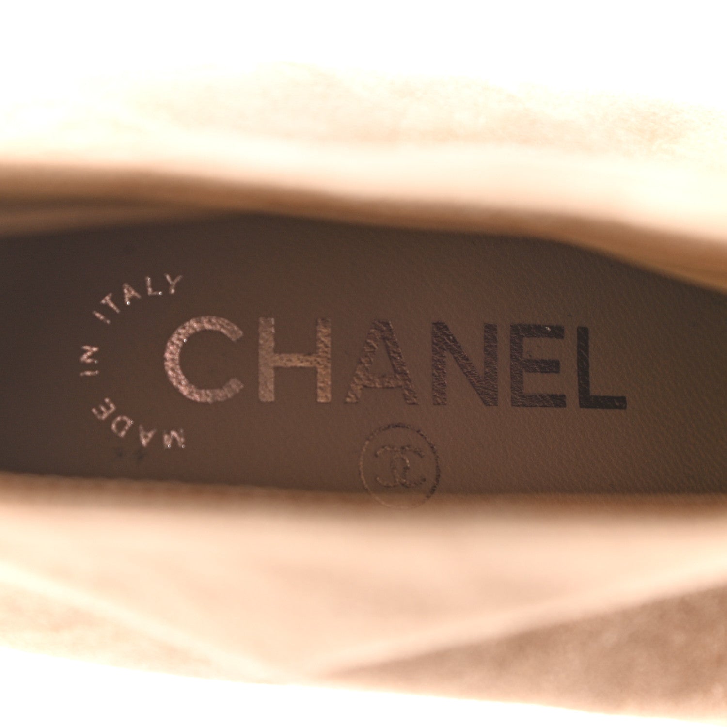 Chanel Suede Calfskin Satin Gabrielle Cap Toe Short Boots 37 Beige Black 7 of 12