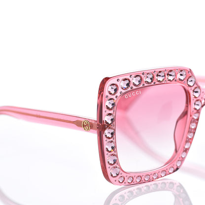 Gucci Acetate Crystal Oversize Sunglasses GG0148S Pink 7 of 7