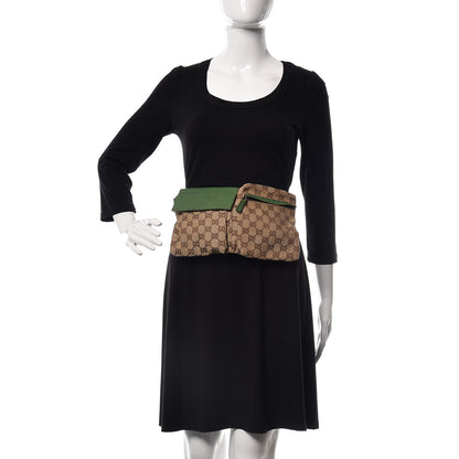 Gucci GG Monogram Web Double Pocket Belt Bag Green 2 of 12