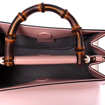 Gucci Nappa Bamboo Web Mini Nymphaea Top Handle Bag Perfect Pink Mystic White 5 of 11