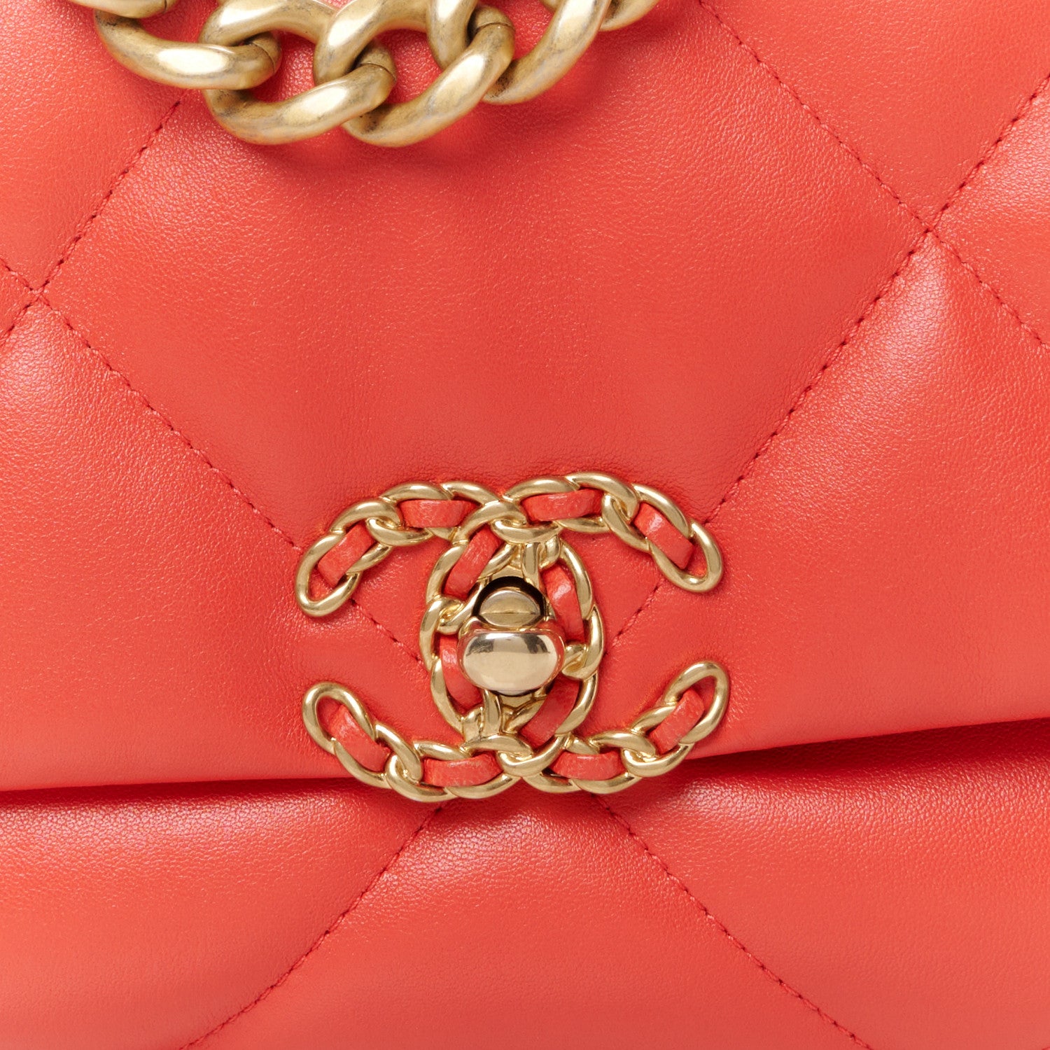 Chanel Lambskin Quilted Medium Chanel 19 Flap Red 8 of 11