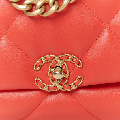 Chanel Lambskin Quilted Medium Chanel 19 Flap Red 8 of 11
