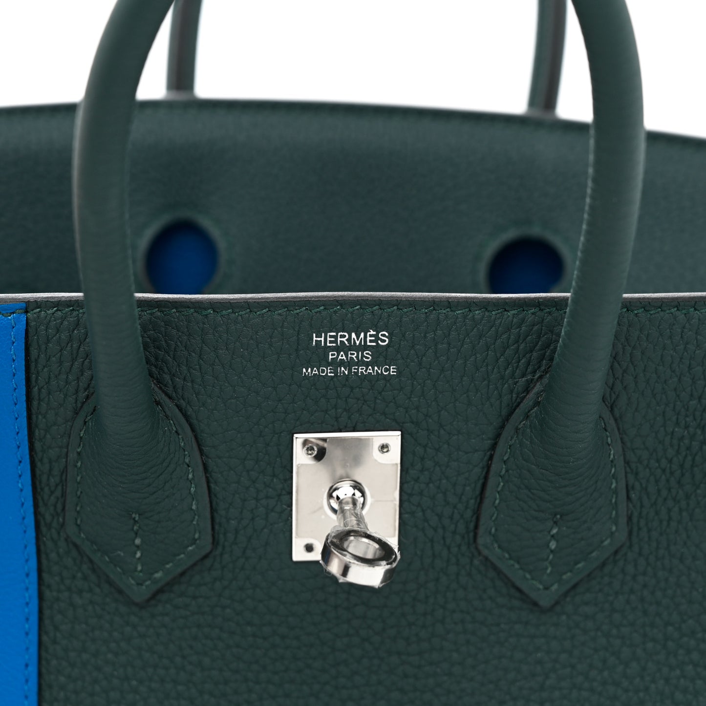 Togo Swift Officier Birkin 25 Vert Cypress Bleu Zellige