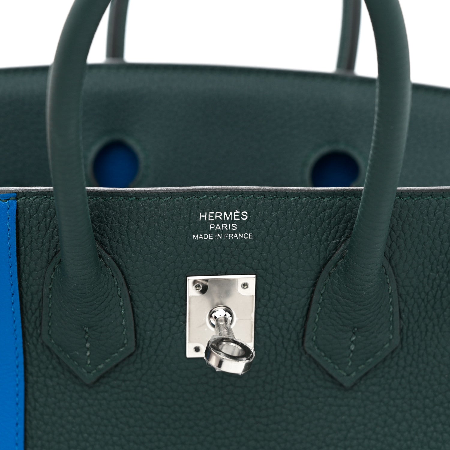 Hermes Togo Swift Officier Birkin 25 Vert Cypress Bleu Zellige 6 of 10