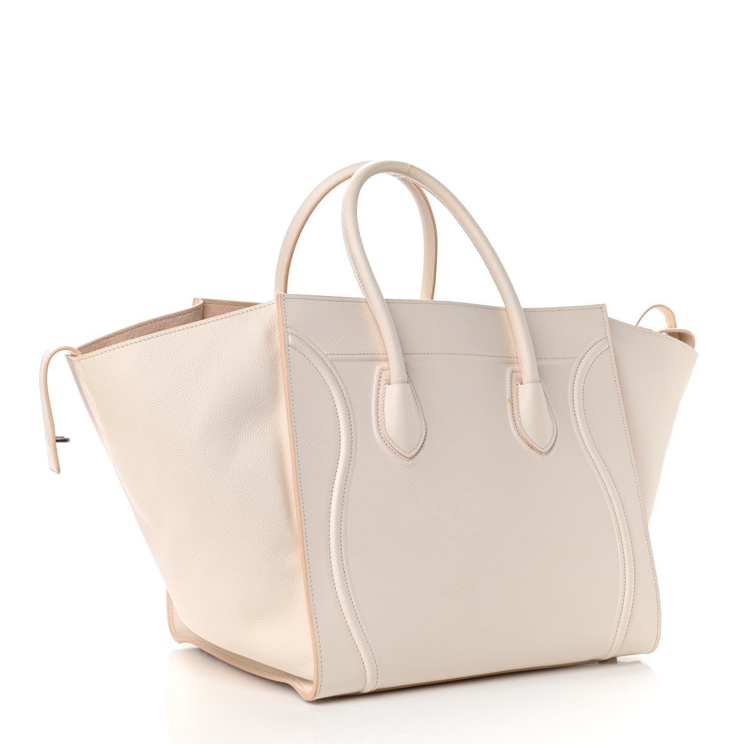 Celine Grained Calfskin Medium Phantom Luggage Cream 2 of 11