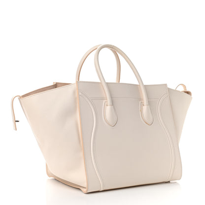 Celine Grained Calfskin Medium Phantom Luggage Cream 2 of 11