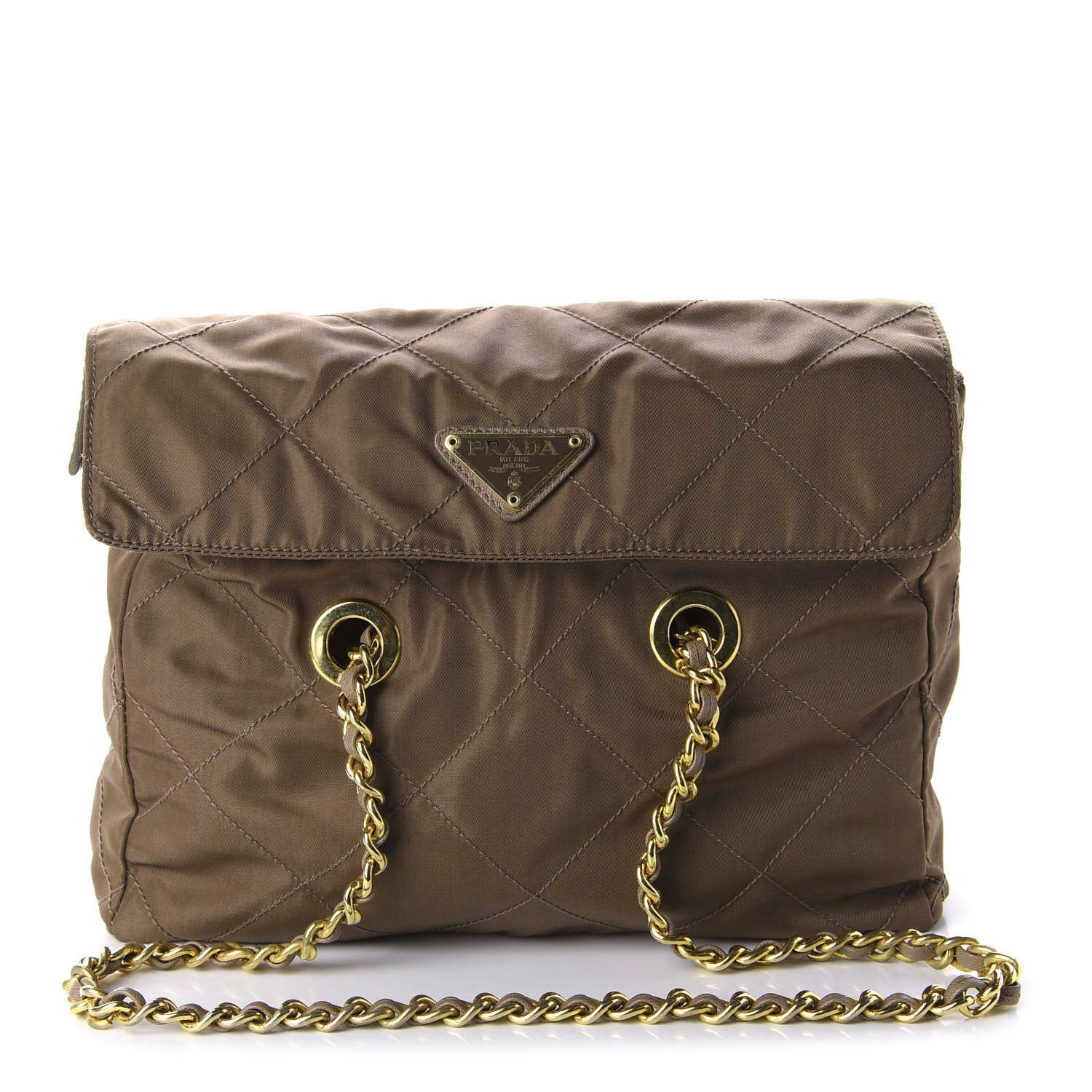 Prada Nylon Tessuto Impuntu Quilted Shoulder Bag Cocco 1 of 12