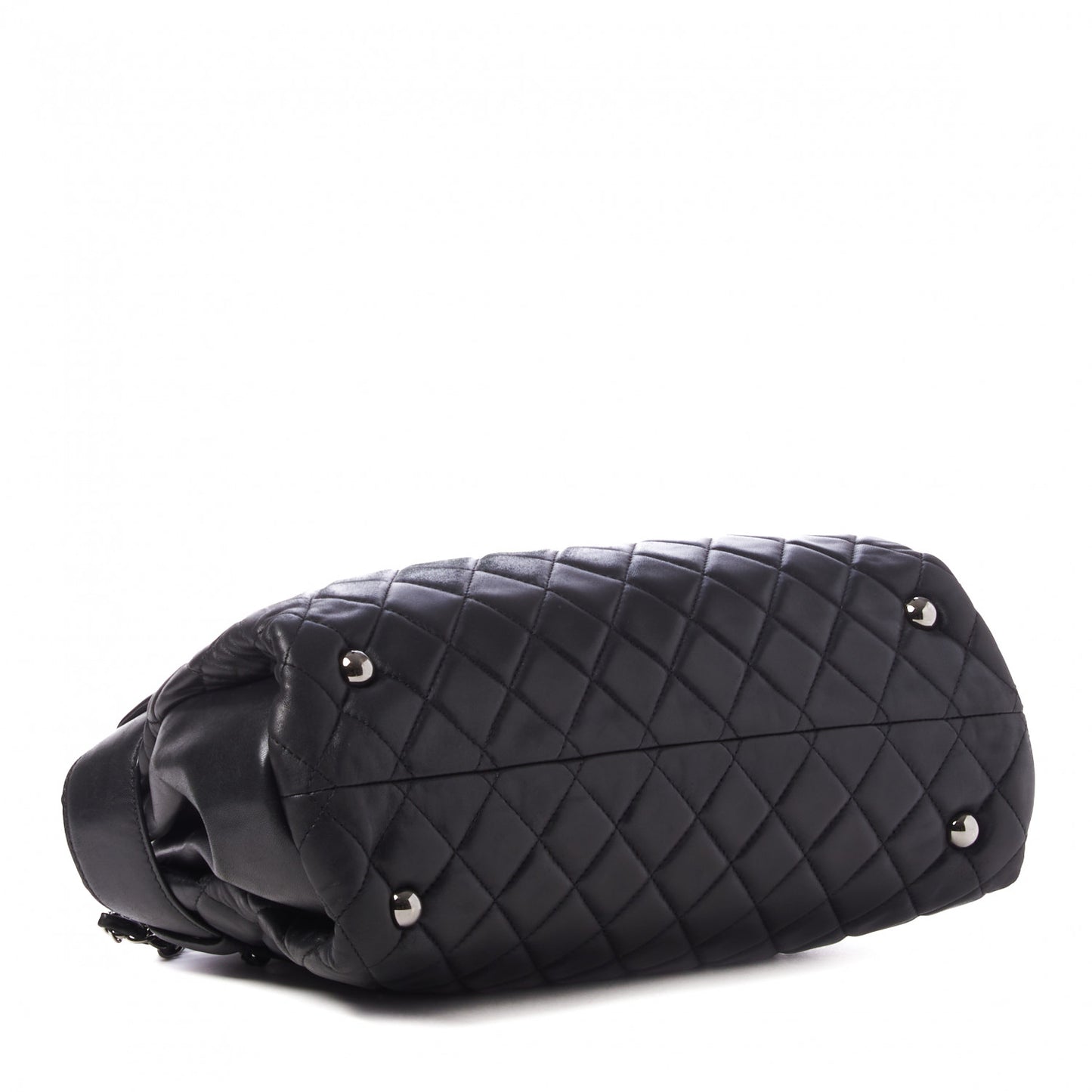 Lambskin Quilted Small Coco Loop Tote Black