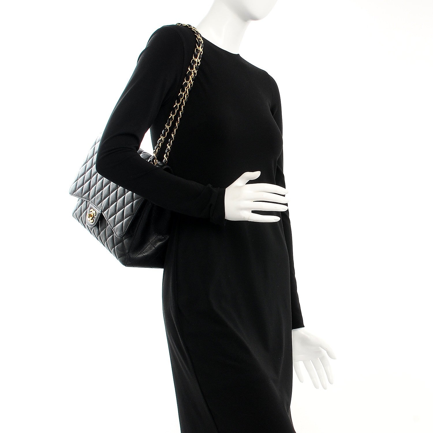 Chanel Caviar Quilted Maxi Single Flap Black 2 of 13