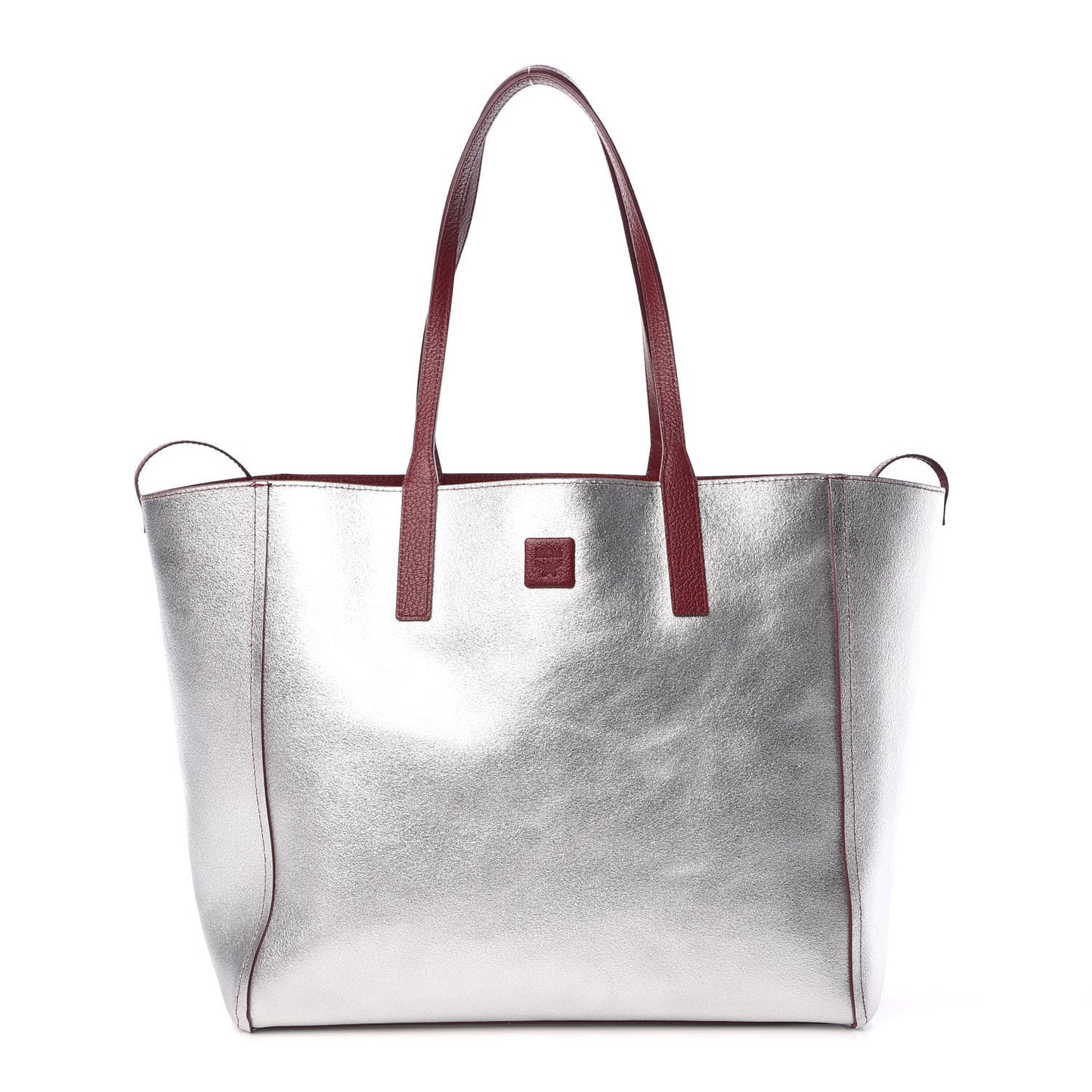 Grained Calfskin Medium Reversible Wandel Tote Ruby Tan
