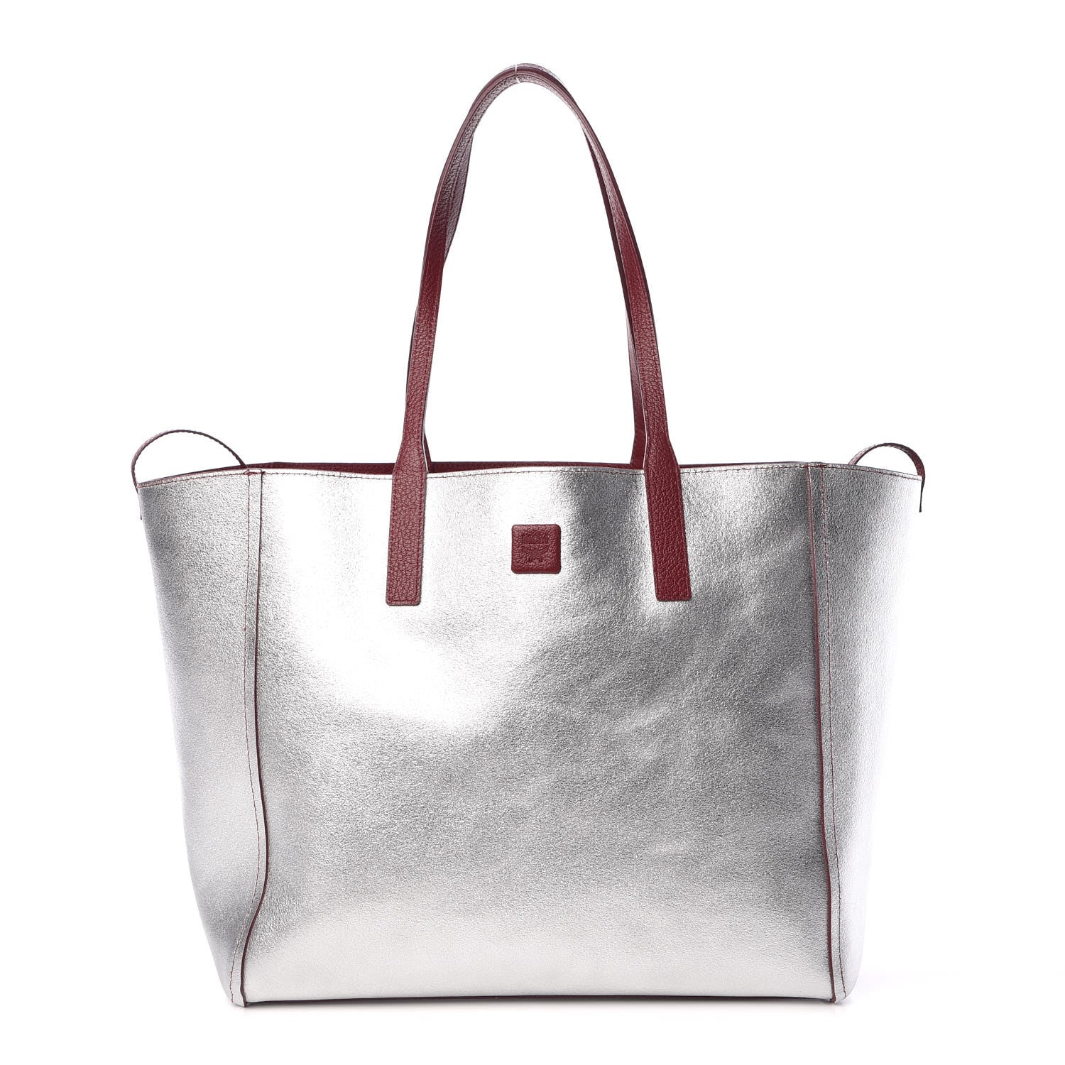 MCM Grained Calfskin Medium Reversible Wandel Tote Ruby Tan 4 of 15