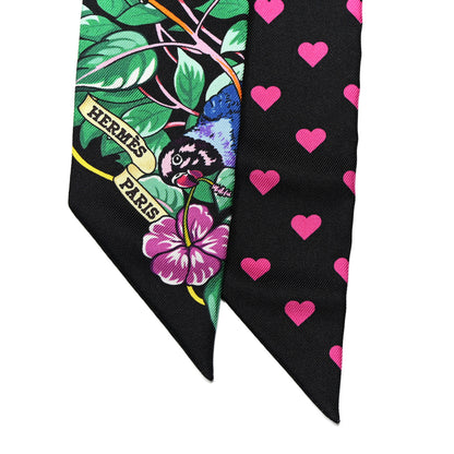 Hermes Silk Jungle Love Love Twilly Black Vert Rose Vif 2 of 4