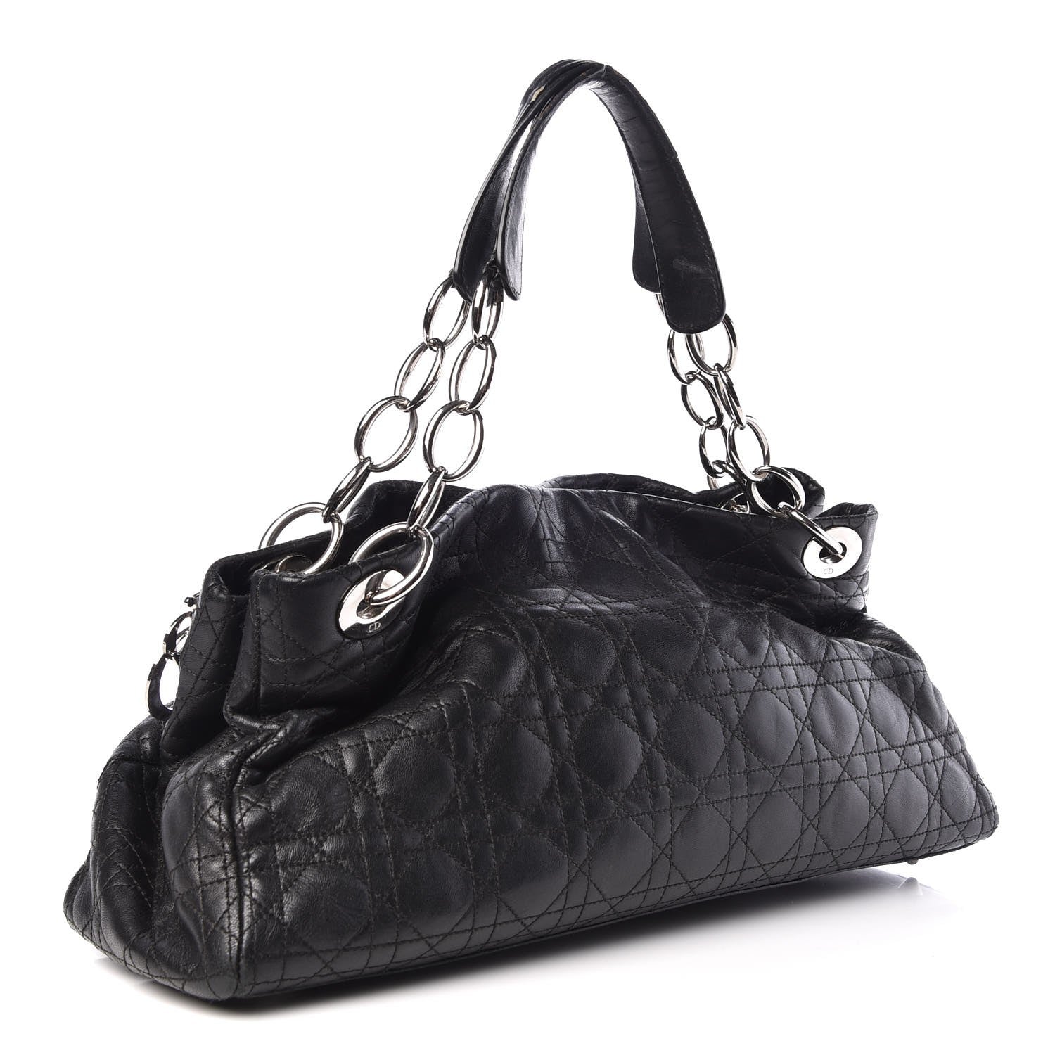 Christian Dior Lambskin Cannage Soft East West Tote Black 3 of 13