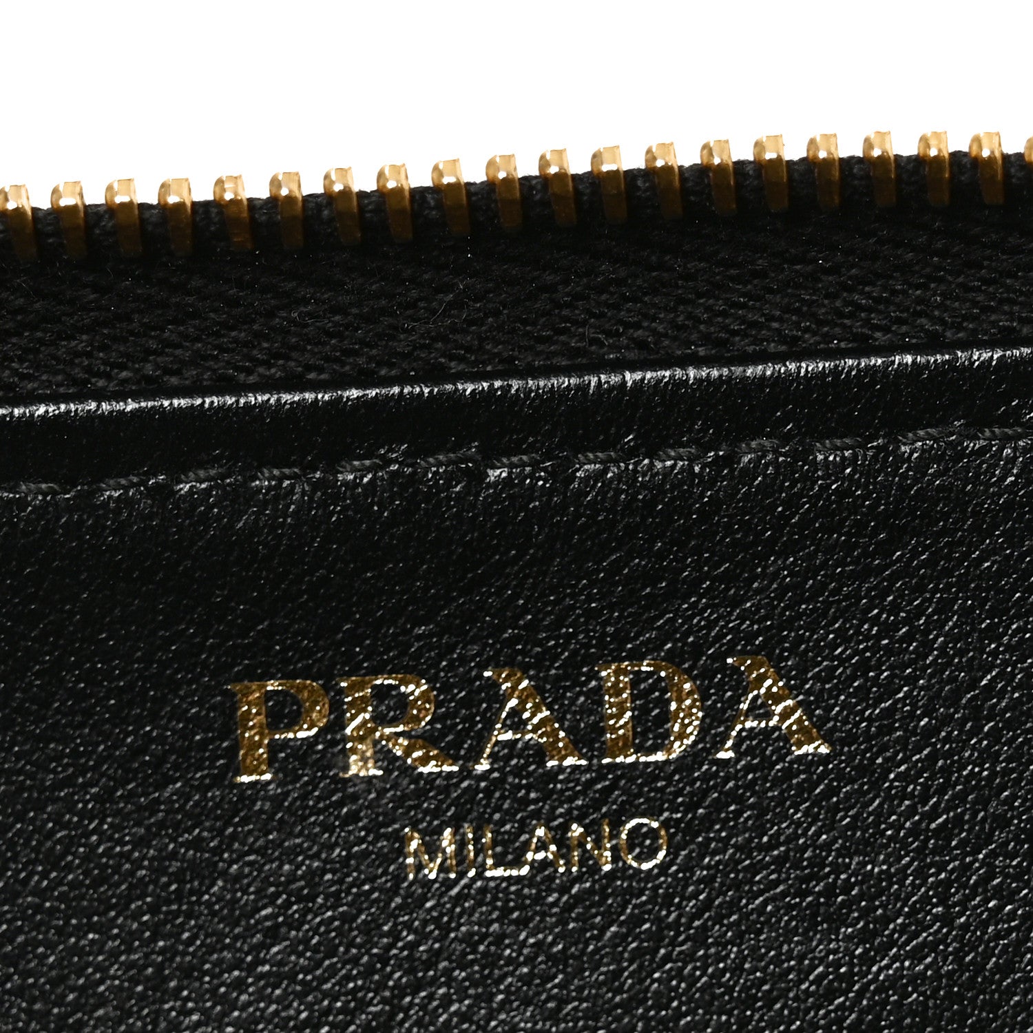 Prada Saffiano Metal Zip Around Key Holder Black 6 of 7