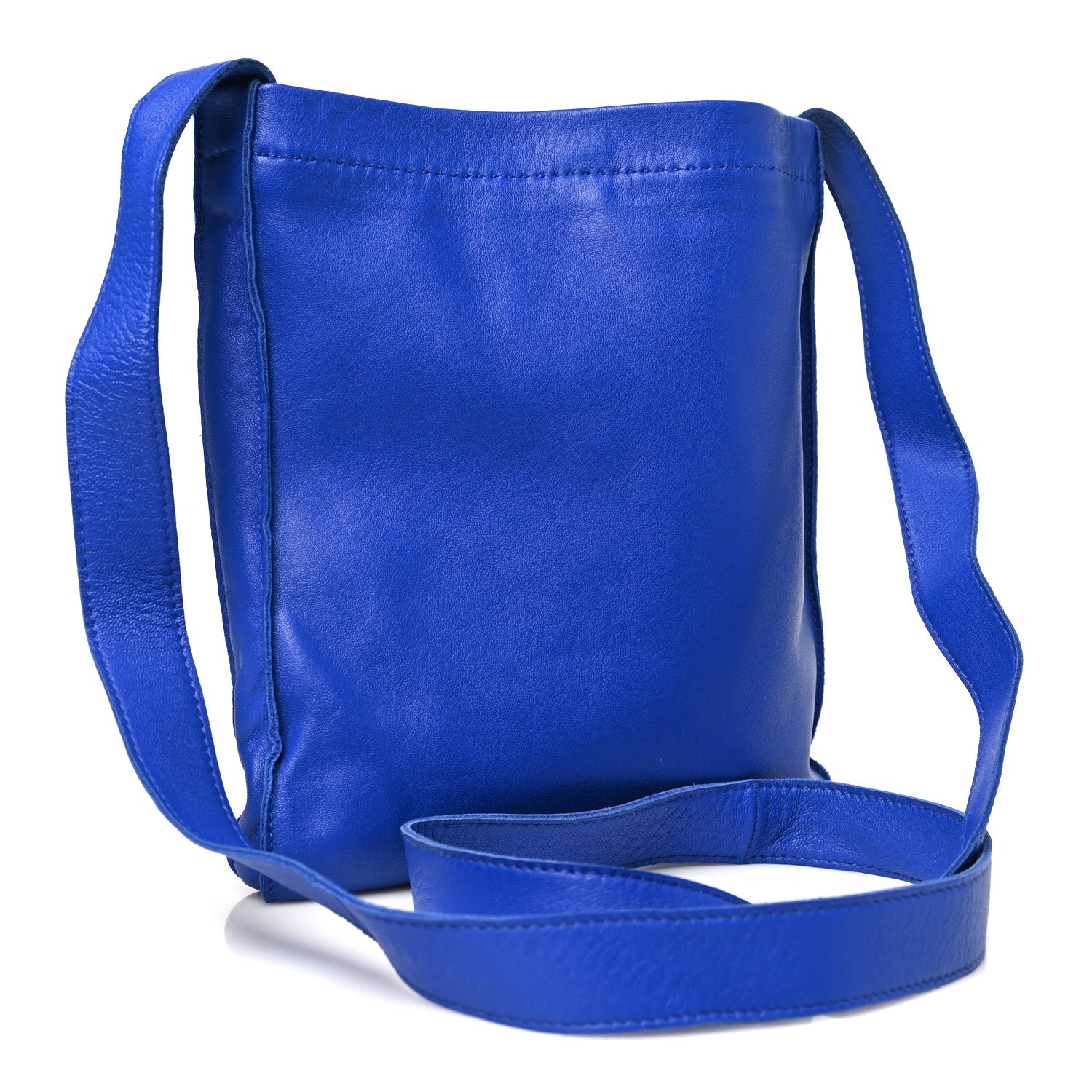 Hermes Lambskin Clou De Selle Pouch Bleu Electrique 3 of 11