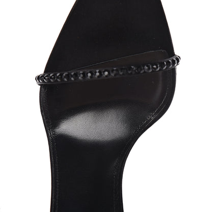 Saint Laurent Satin Crystal Opyum Sandals 39.5 Black 8 of 11