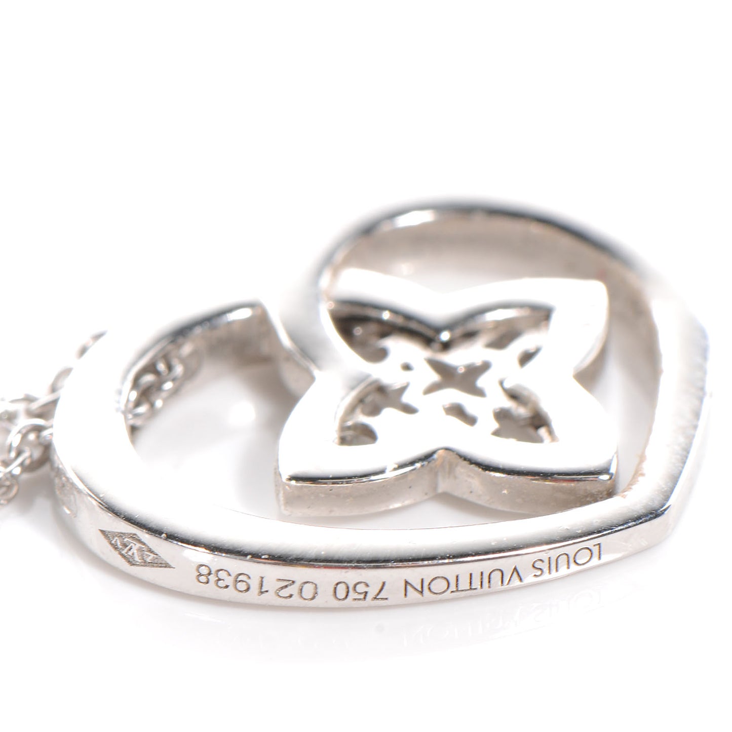 Diamond 18K White Gold Small Coeur Heart Pendant Necklace