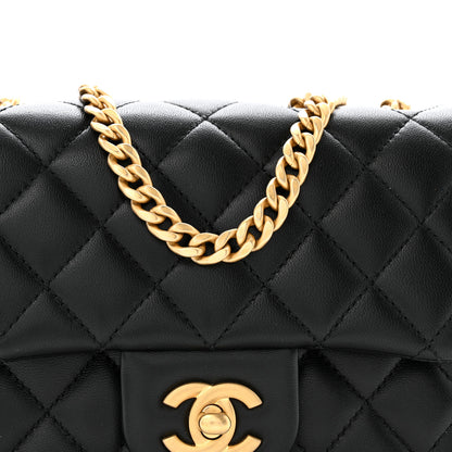 Chanel Lambskin Quilted Mini Sweet Camellia Flap Black 7 of 11