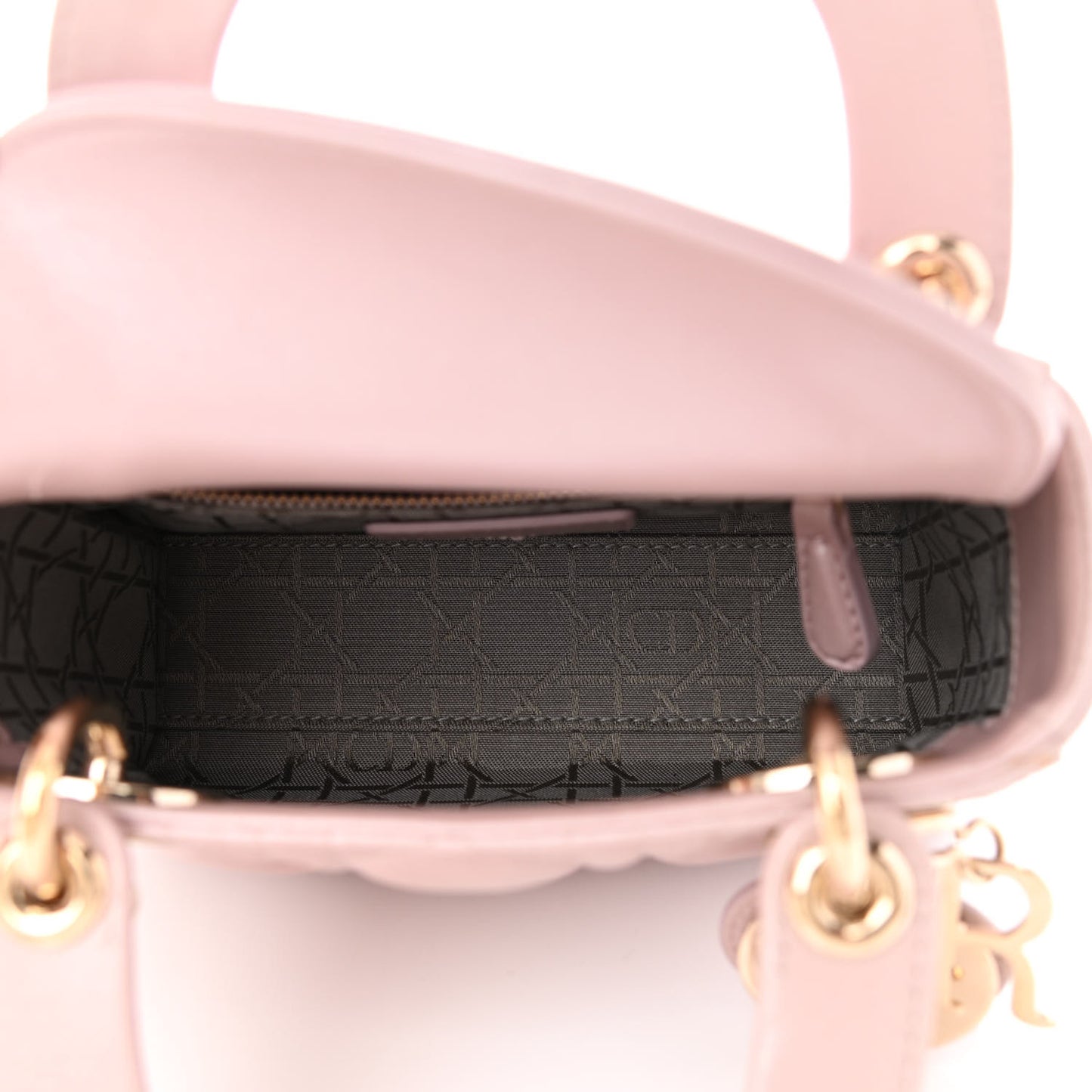 Metallic Lambskin Cannage Mini Lady Dior Lotus