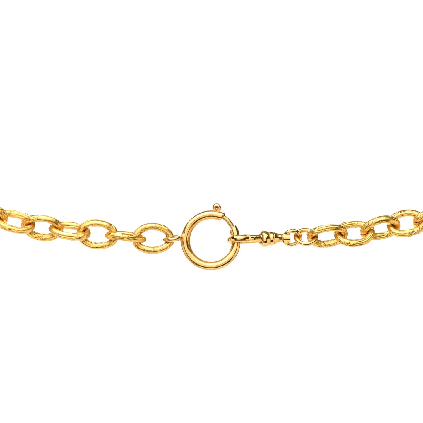 Metal CC Long Chain Pendant Necklace Gold