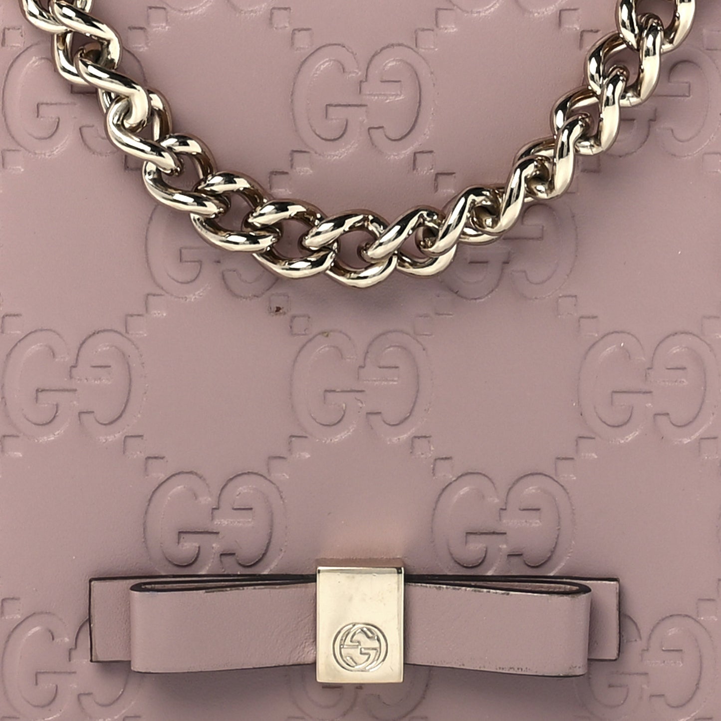 Guccissima Signature Bowy Chain Wallet Dark Cipria