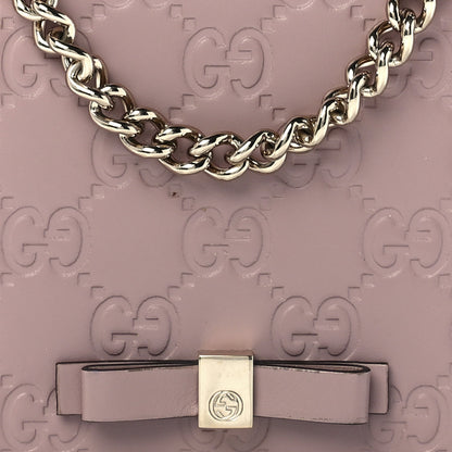Gucci Guccissima Signature Bowy Chain Wallet Dark Cipria 7 of 11