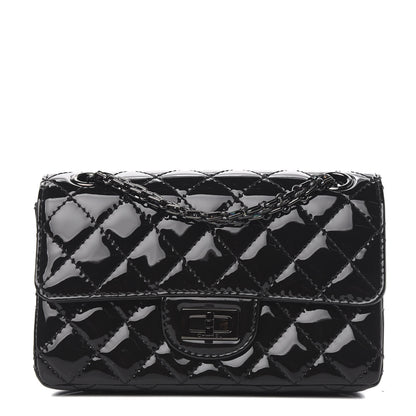 Chanel Patent Calfskin Quilted 2.55 Reissue Mini Flap So Black 1 of 11