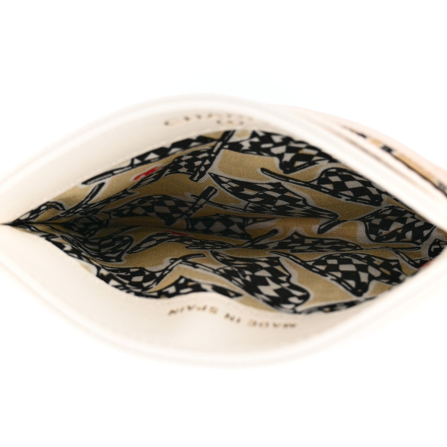 Chanel Caviar Metal Quilted Striated CC Card Holder White 5 of 9