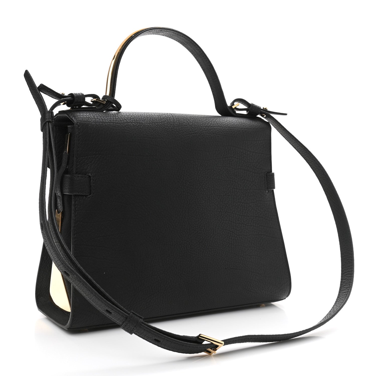 Delvaux Crispy Calfskin MM Tempete Satchel Black 3 of 15