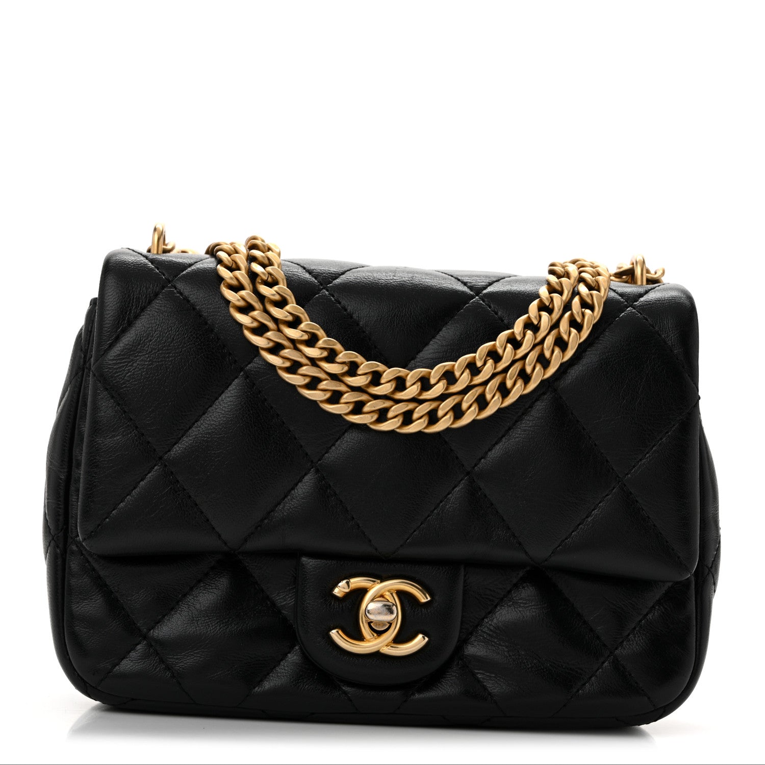 Chanel Shiny Lambskin Quilted Mini Sweetheart Flap Black 1 of 12