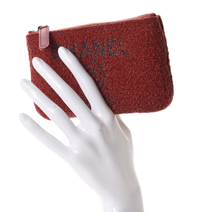 Chanel Lurex Boucle Deauville Cosmetic Pouch Red 2 of 8