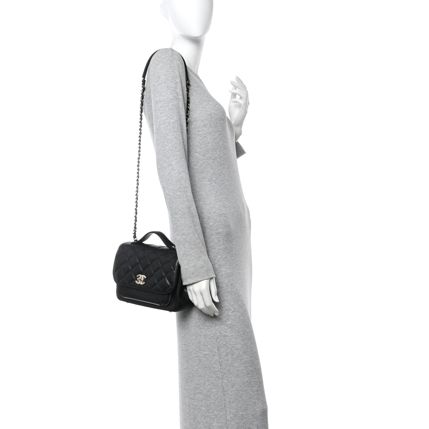 Caviar Quilted Medium Business Affinity Flap Black