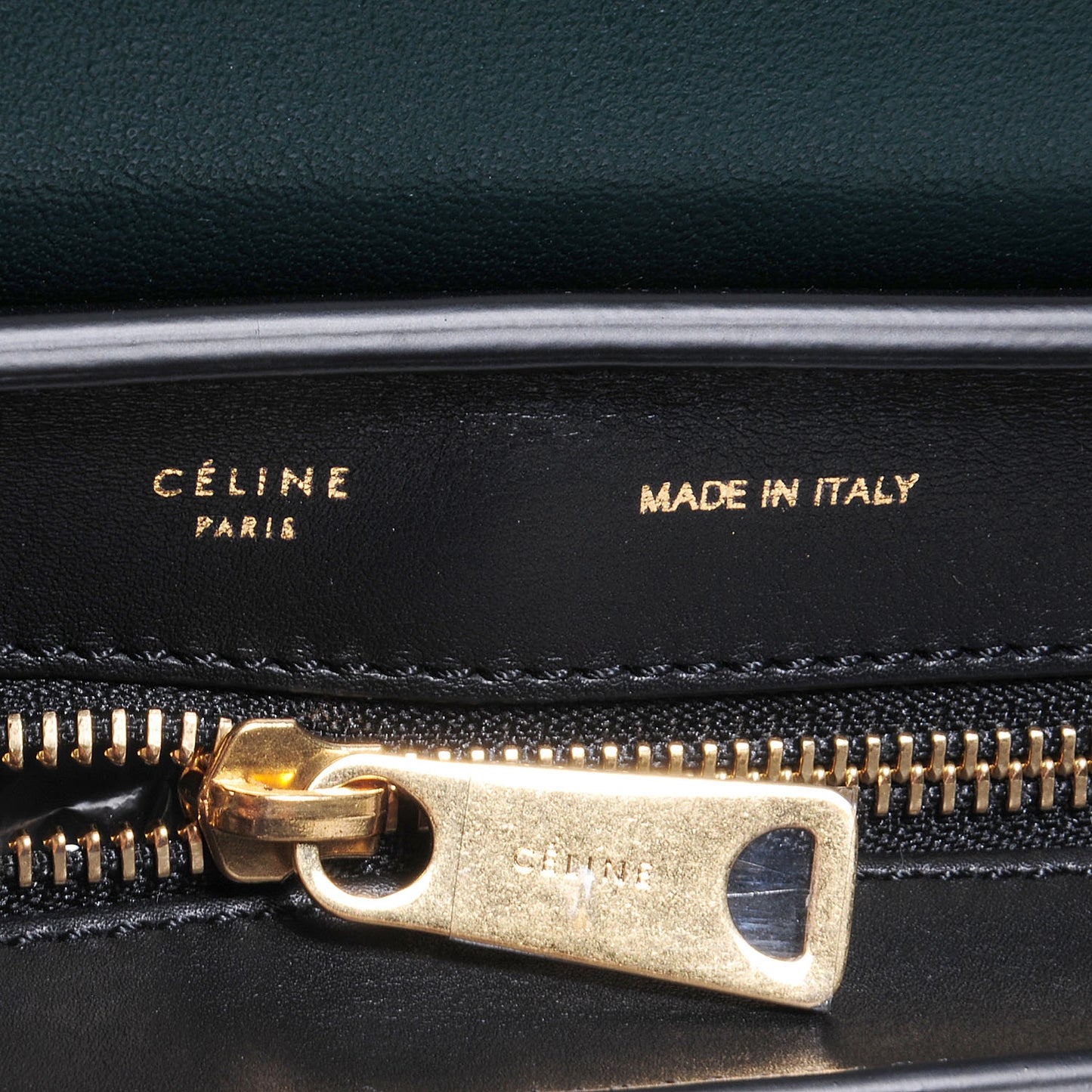 Smooth Calfskin Small Bi-Color Trapeze Bottle Green Black