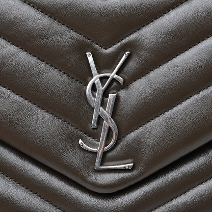 Saint Laurent Calfskin Y Quilted Monogram Medium Loulou Monogram Chain Satchel Kaki Fonce 10 of 11