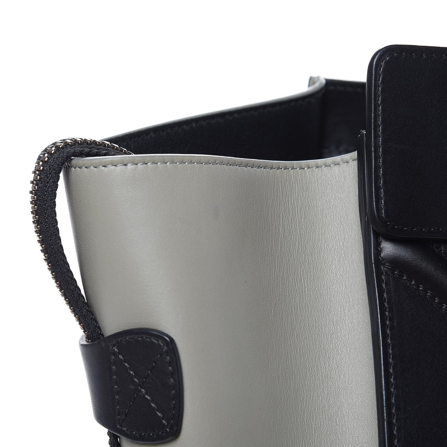 Satin Calfskin Mini Tri-Color Luggage Dark Grey